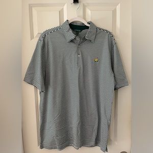 Men’s - MASTERS Golf Augusta National Polo Green & White Striped shirt, size L